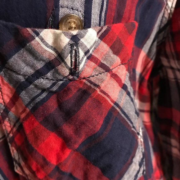 H&M Plaid blouse Red/White/Blue Size 12 - Picture 3 of 4